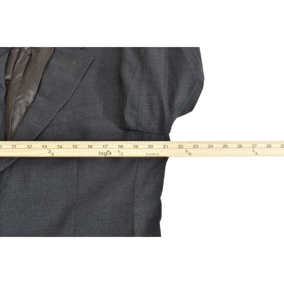 Brooks Brothers 346 Wool Blend Blazer Jacket Gray 41L Solid Office Business - Picture 7 of 7